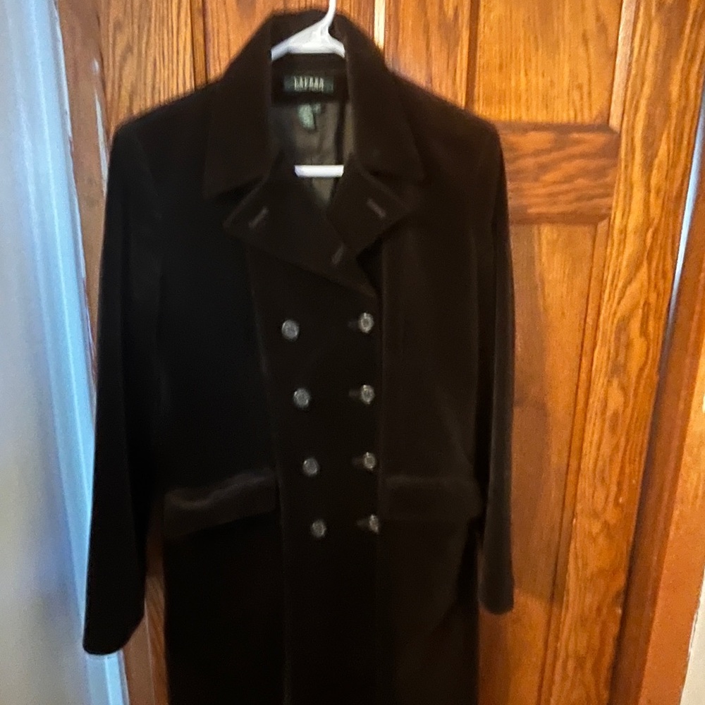 Women’s Vintage Black Double-Breasted Velvet Coat